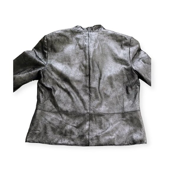 Doncaster silver metallic leather jacket size 6 - Picture 5 of 9